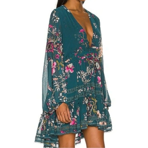 Free People Cherry Blossom Mini
Dress Emerald Combo - Picture 3 of 9